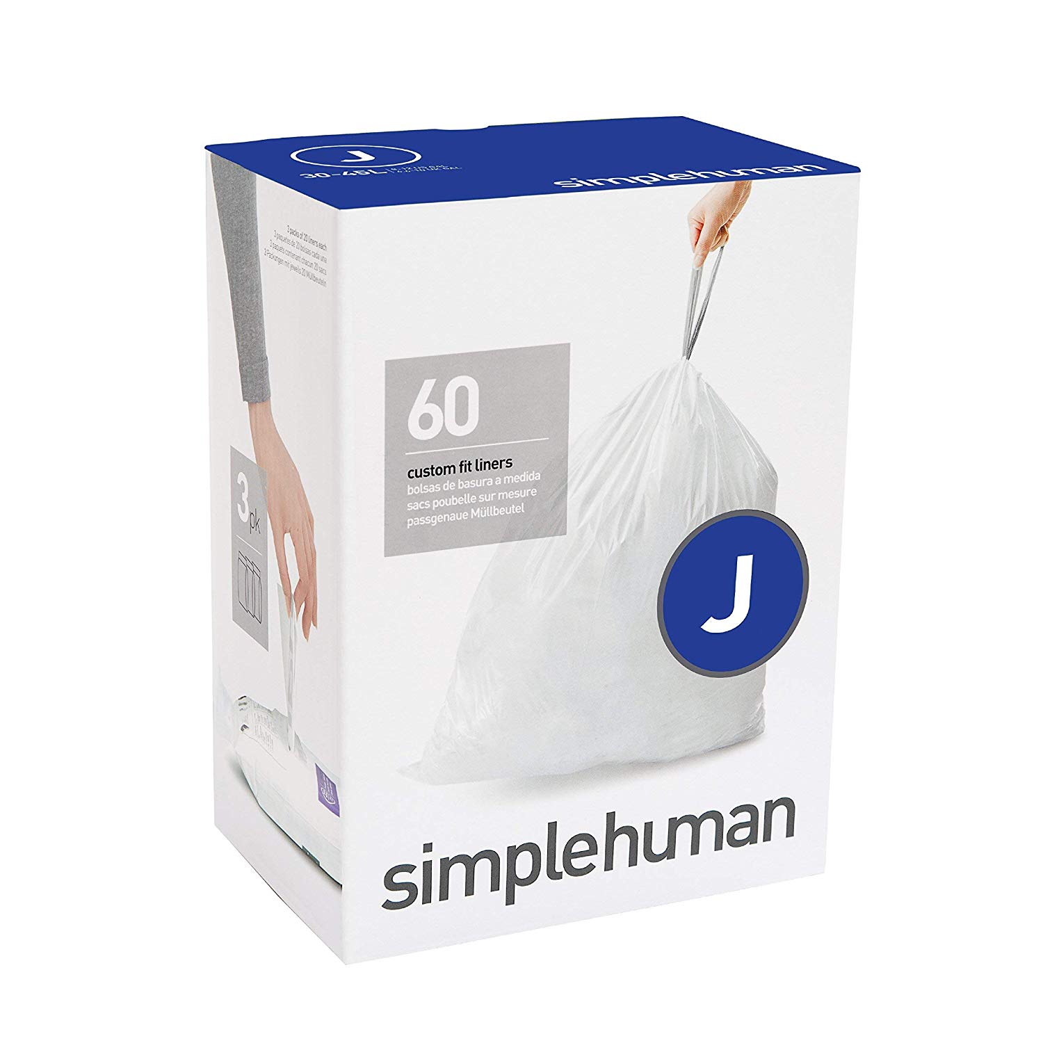 מארז 60 שקיות אשפה לפח 30-45 ליטר (J) דגם Simplehuman - CW0169 - סימפליומן